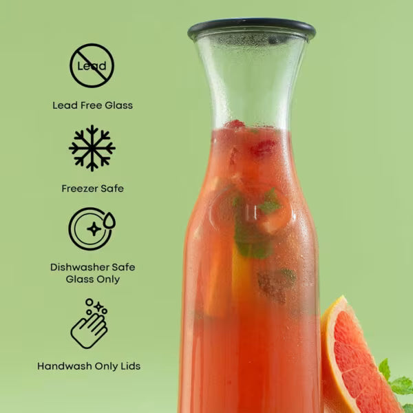 1L Glass Carafe with Plastic Lid