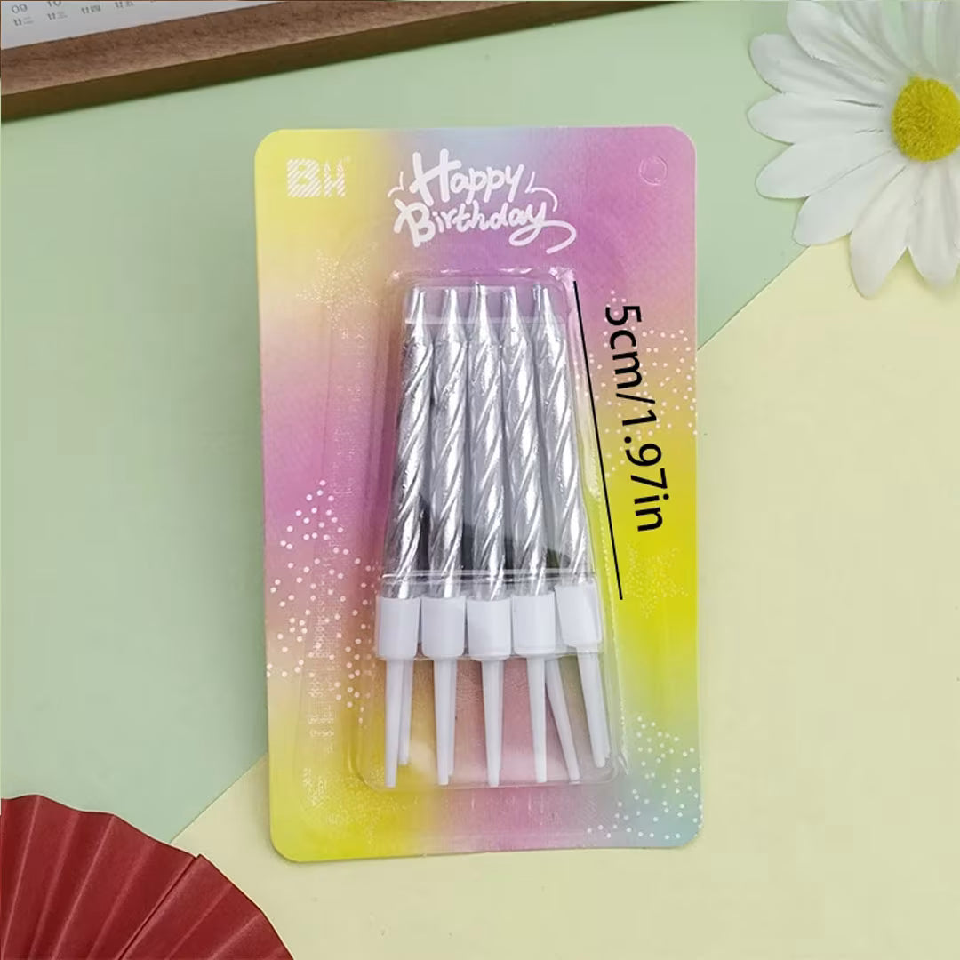 10pc Metallic Birthday Candles Set
