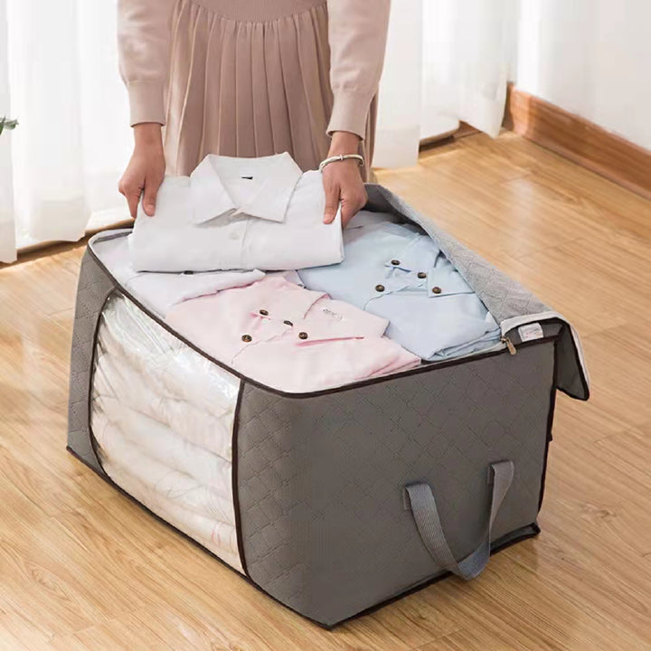 Foldable Portable Non-Woven Clothes Storage Bag Organizer for Home Travel