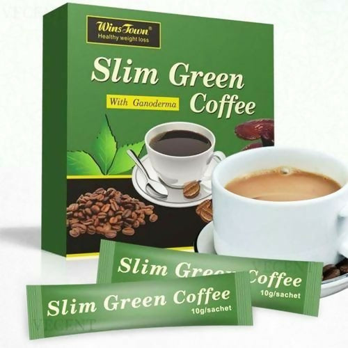 Wins Town Slim Green Coffee โ Natural Weight Loss & Fat Burner Drink for Detox, Energy & Appetite Control (15 Sachets)