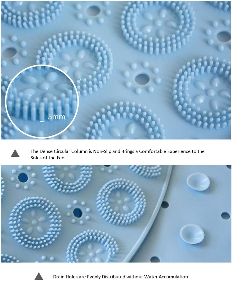Round PVC Non-Slip Shower Mat with Suction Cups 55cm