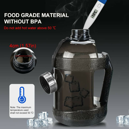 Large water bottle with phone holder