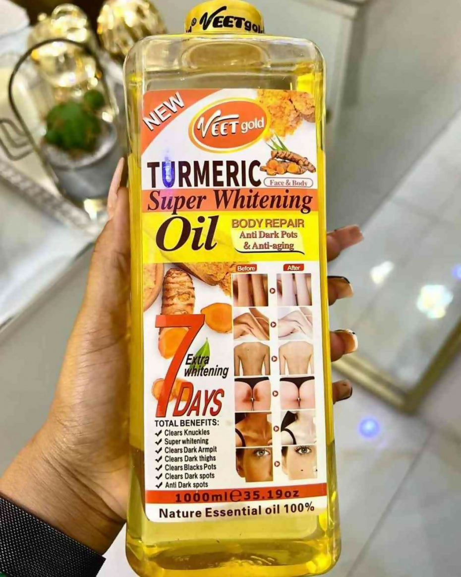 Veet Gold Turmeric Super Whitening Shower Cream 1000ml – Skin Brightening & Dark Spot Removal Body Wash