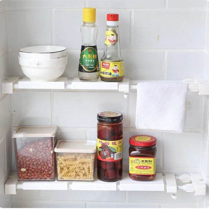 Expanding Narrow Closet Shelf Tension Rod Slim Cupboard Divider Hanger