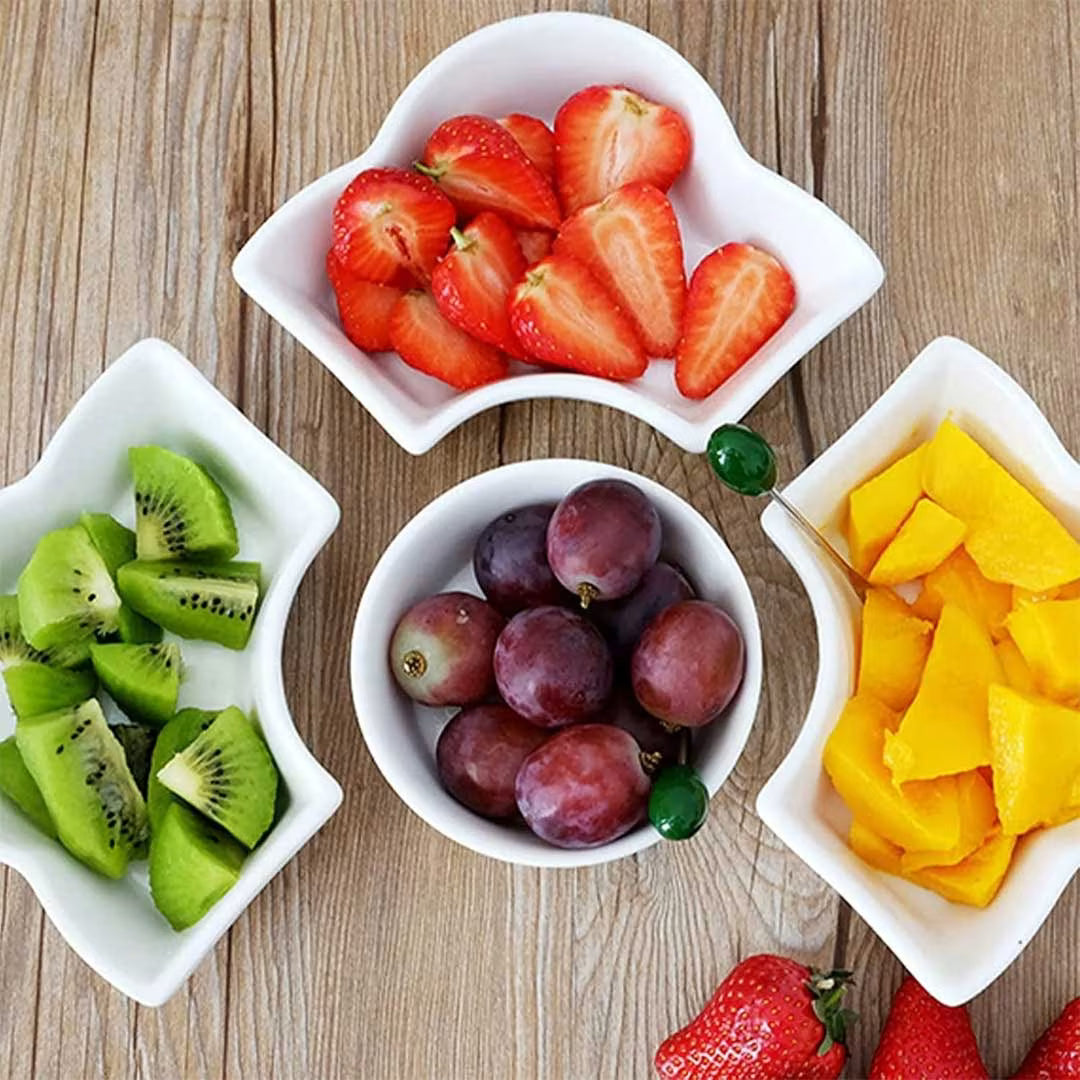 5 Grid Ceramic Snack Tray