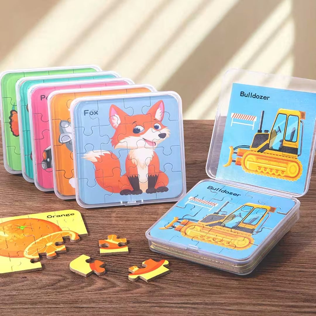 64pc Educational Wooden Puzzle Set
