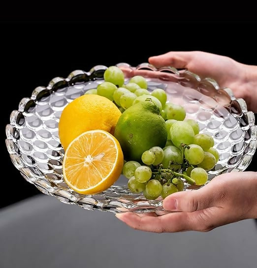 Glass Platter Bubble Texture 24cm