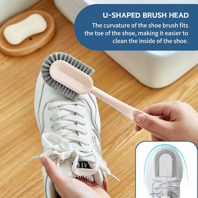 Long Handle Shoe Brush Cleaner, Professional Shoe Cleaning Brush, Multifunctional Long-Handled Shoe Brush, Can be Hung Design