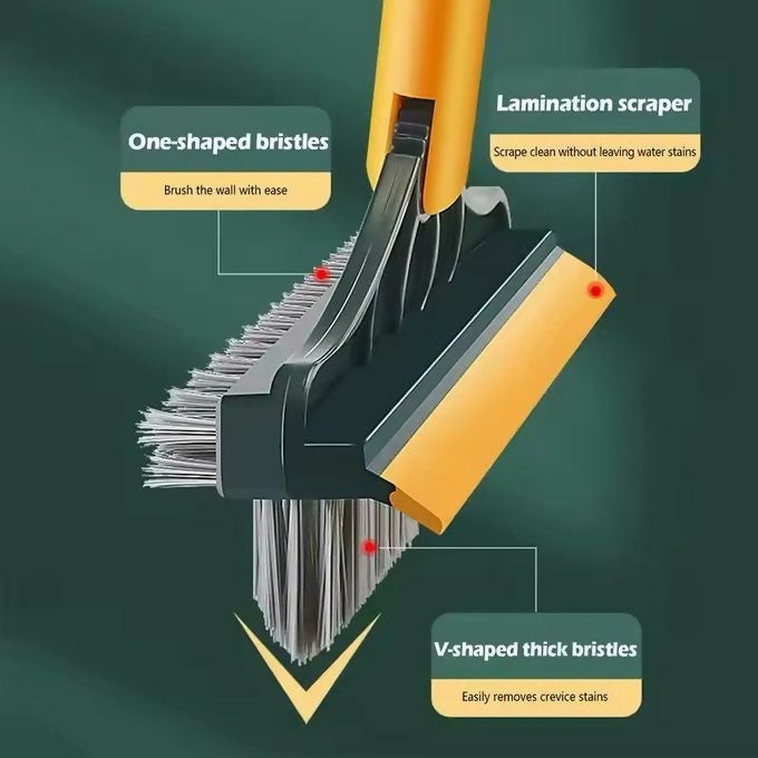3 in 1 Magic Brush Floor Scrub Brush Broom Brush Long Handle Household Cleaning Brush Stainless Steel Bathroom Cleaning Home5