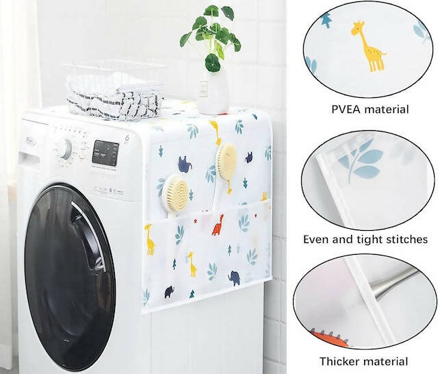 Fridge Covers, Fridge Dustproof Covers, Washing Machine Cover, Sun Protection, Waterproof, Fridge Dust Protection with Multifunctional Side Storage Bag