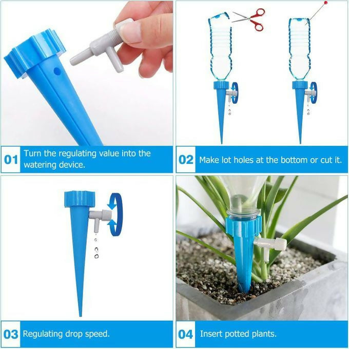 Continuous Plant Self Watering Devices Auto Drip Irrigation Spike With Slow Release Control Switch