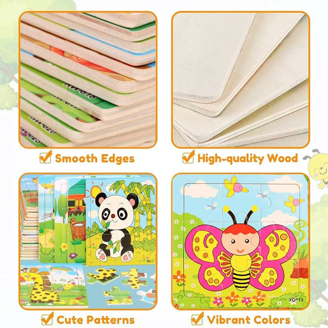 9pc Wooden Puzzle for Toddlers