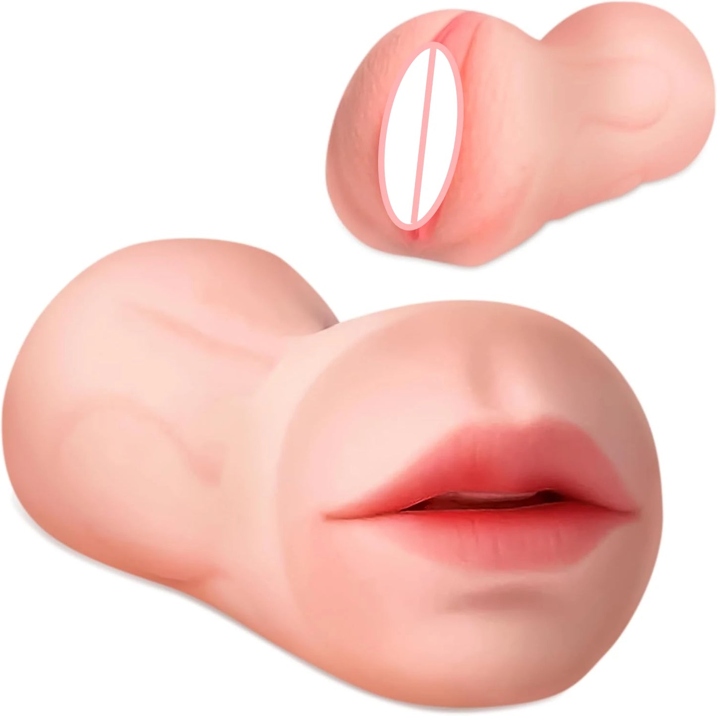 2 In 1 Male Masturbator Cup Artificial Vagina Pussy Tight Machine Deep Throat Vacuum Blowjob Silicone Erotic Sexual Toys for Men