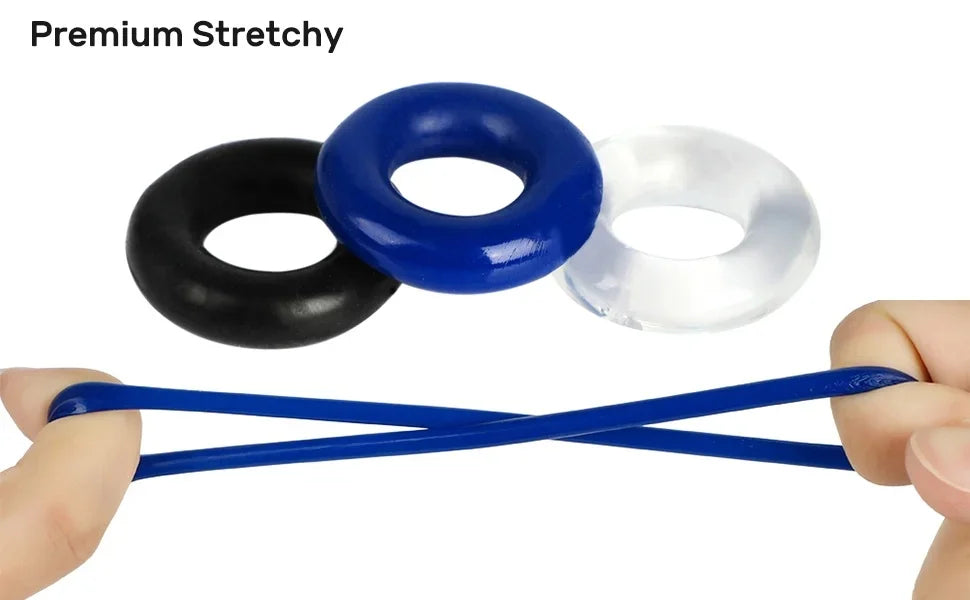 3 Pcs/Set Cock Ring Delay Ejaculation Penis Ring Sex Toys For Men Dick Enlargement Silicone Adult Supplies 18+ Stronger Erection