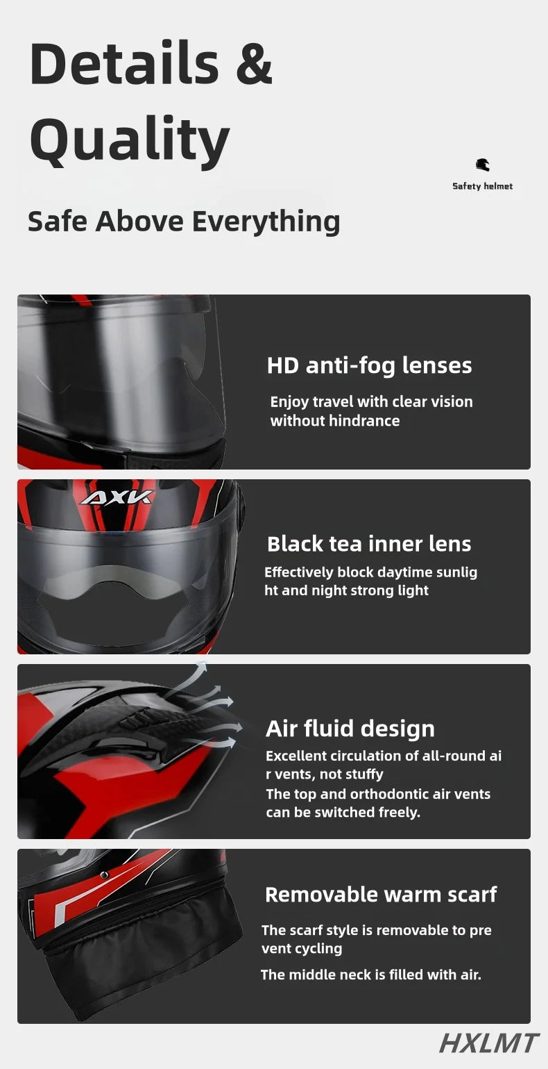 Safety Motorcycle Helmet Racing Full Helmet Motorcycle Classic Collar Helmet Headgear Casque Casco Capacete Accessories