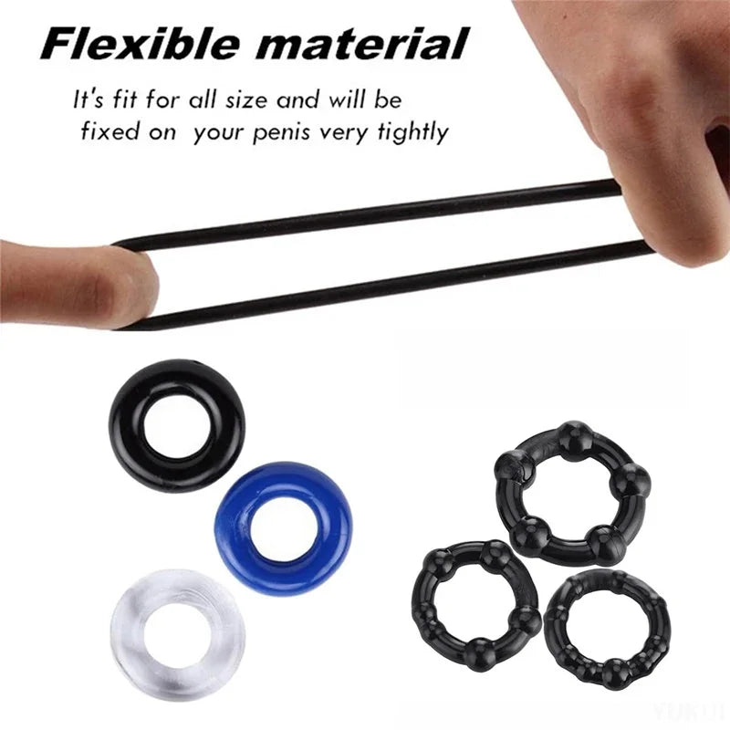 3 Pcs/Set Cock Ring Delay Ejaculation Penis Ring Sex Toys For Men Dick NairoMarket 3 Pcs/Set Cock Ring Delay Ejaculation Penis Ring Sex Toys For Men Dick NairoMarket