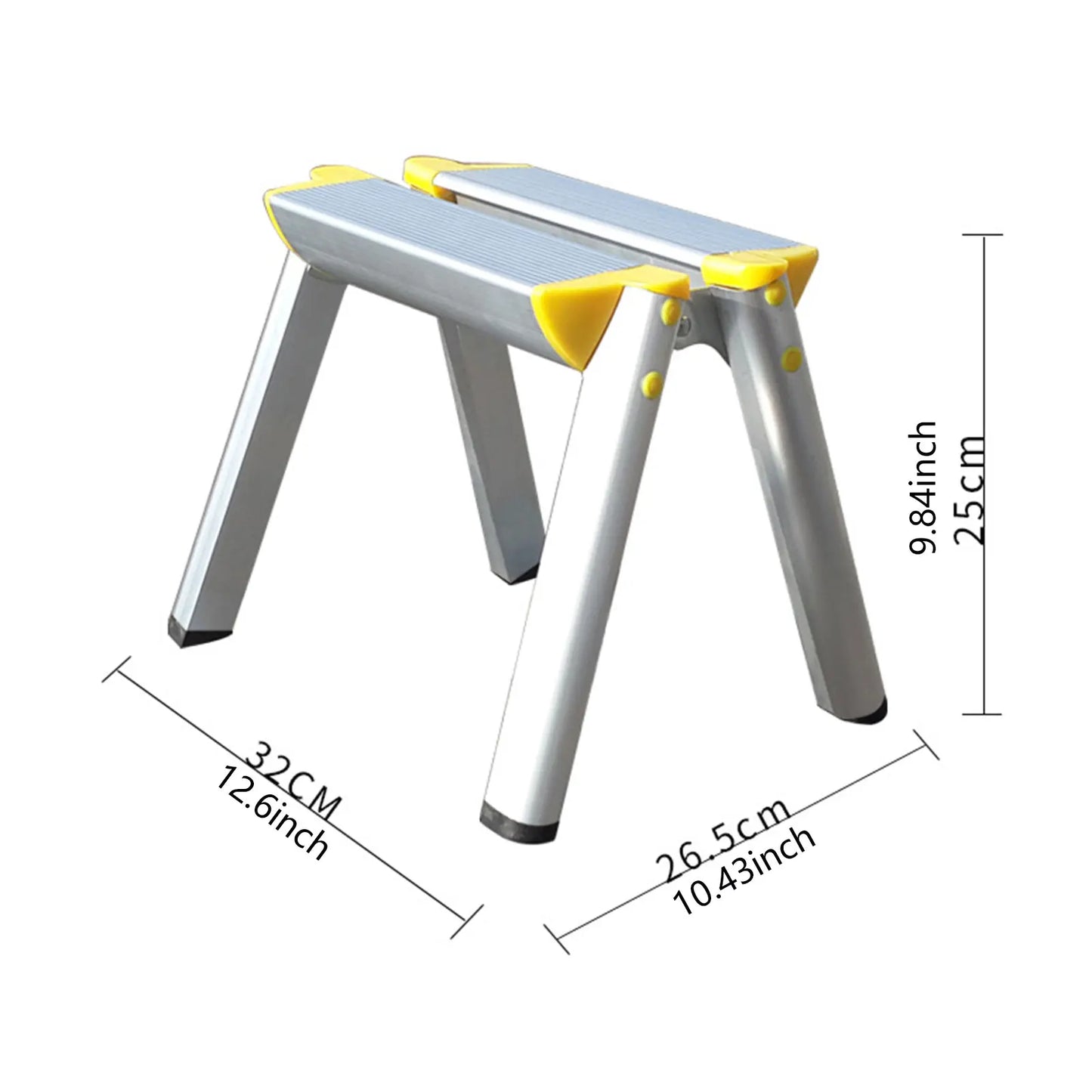 Folding Ladder Multiuse Home Use Ladder Nonslip Step Stool Aluminum Alloy Wide Step Portable Fishing Stool for Home Office Shop