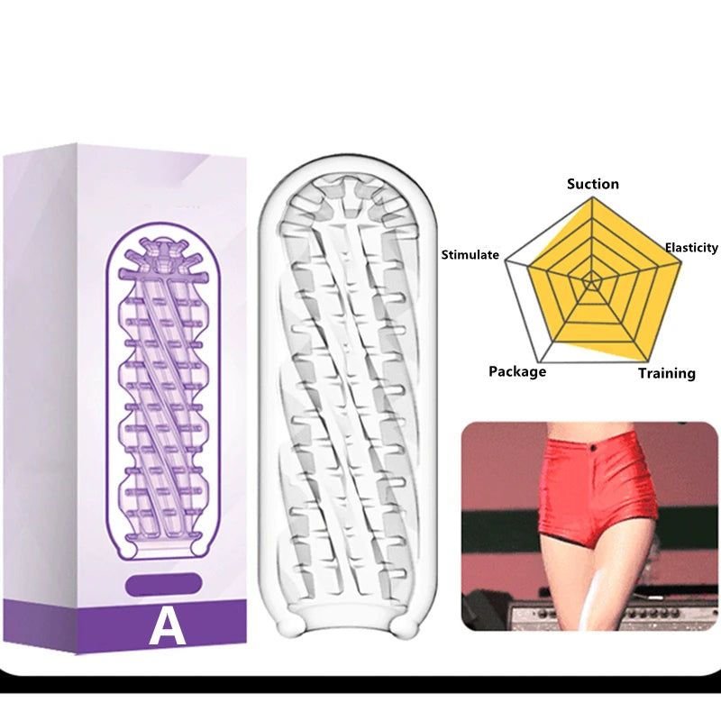 Transparent Male Masturbate Cup Penis Sex Toys for Men Endurance Exercise Soft Pussy Aircraft Cup Artificial Vagina Cock Sleeve