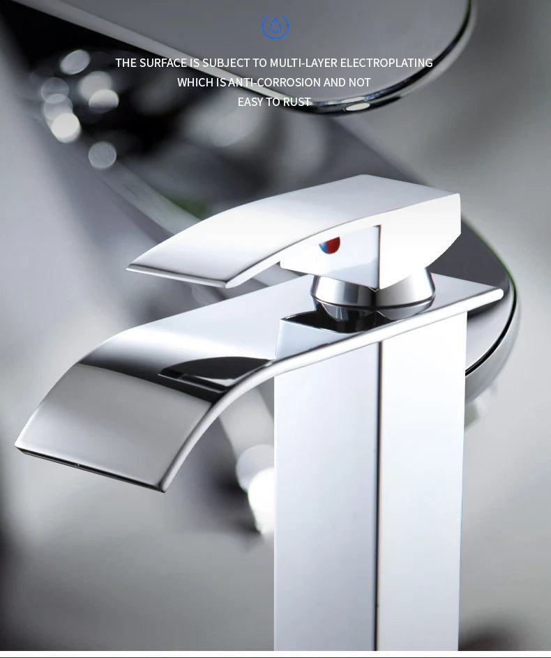 Waterfall Wash Basin Stainless Steel High And Low Faucet Black Hot And Cold Toilet Wash Basin Bathroom Home