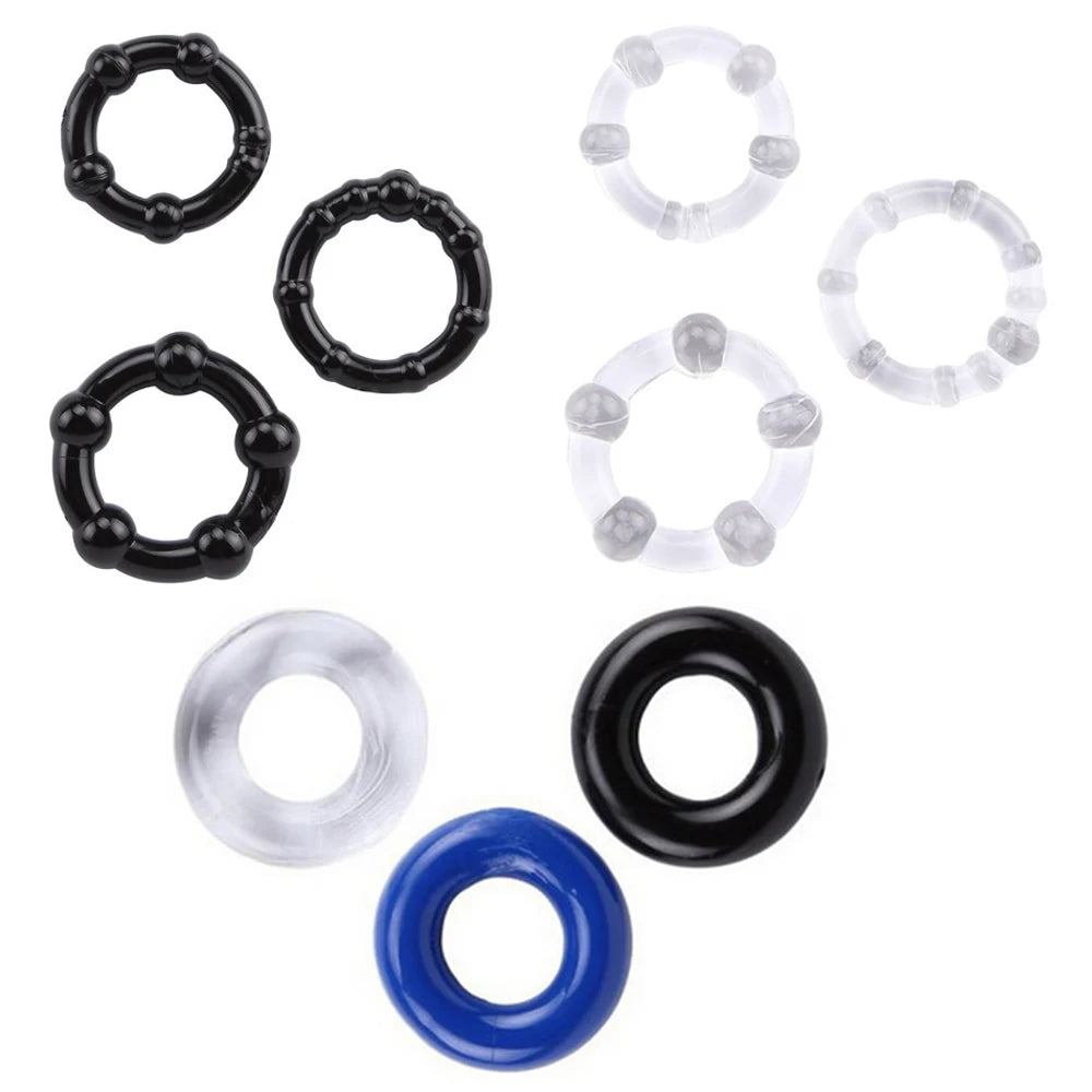 3 Pcs/Set Cock Ring Delay Ejaculation Penis Ring Sex Toys For Men Dick Enlargement Silicone Adult Supplies 18+ Stronger Erection