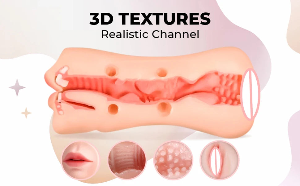 2 In 1 Male Masturbator Cup Artificial Vagina Pussy Tight Machine Deep Throat Vacuum Blowjob Silicone Erotic Sexual Toys for Men