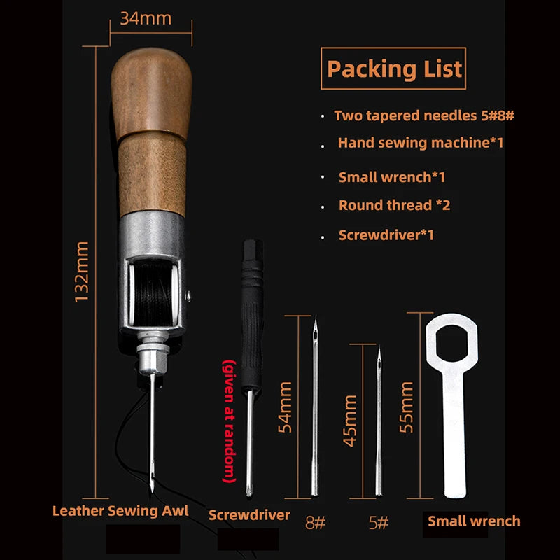 WUTA Leather Sewing Awl Thread Kit Speedy Stitcher Hand Sewing Machine Tools Kit Leather Craft Stitching Shoemaker Canvas Repair
