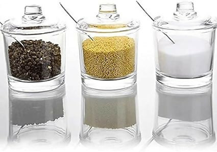 Glass Sugar Dish/Jar 185ml