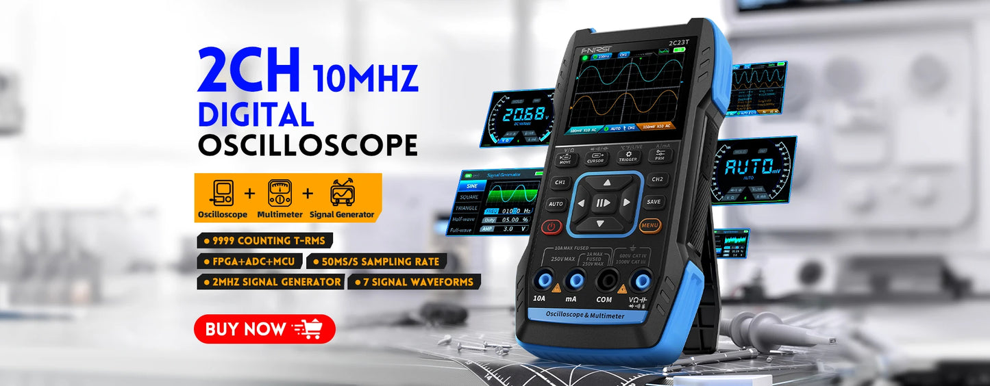 FNIRSI DSO-TC3 Handheld Digital Oscilloscope Transistor Tester 3-in-1 Support Diode Capacitance Voltage LCR Detect PWM Out
