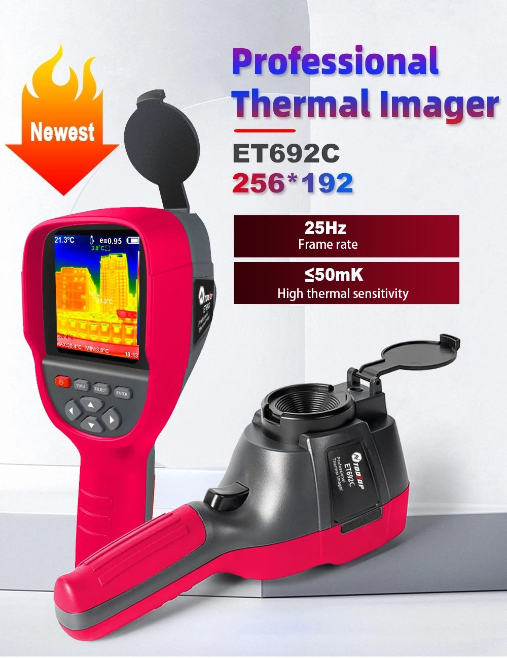 TOOLTOP ET692C Professional Thermal Imaging Camera 256*192 Handheld Thermal Imager for Pipeline Heating Leak Automotive Inspect