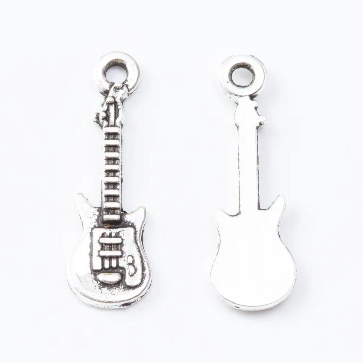 20pcs 24x8mm Sliver Gold Guitar Charms Pendant For Keychain Jewelry Making DIY Jewelry Findings