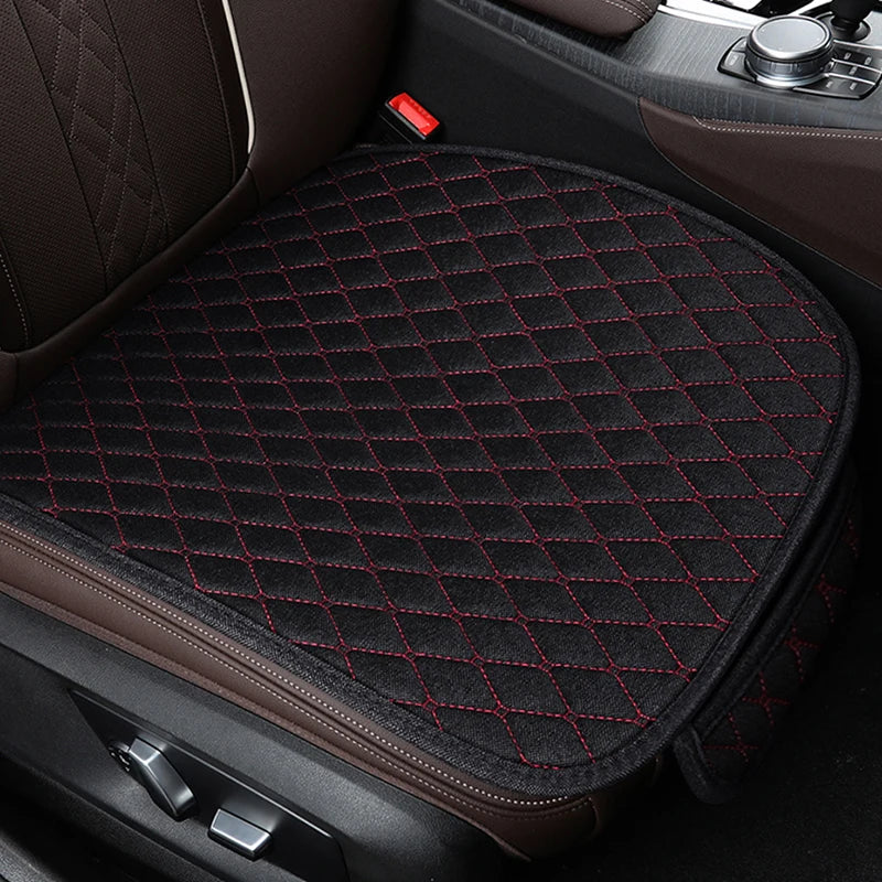 SEAMETAL 1Pc Flax Car Front Seat Cover Breathable Linen Car Seat Cushion Anti Slip Auto Chair Protector Universal for Sedan Suv