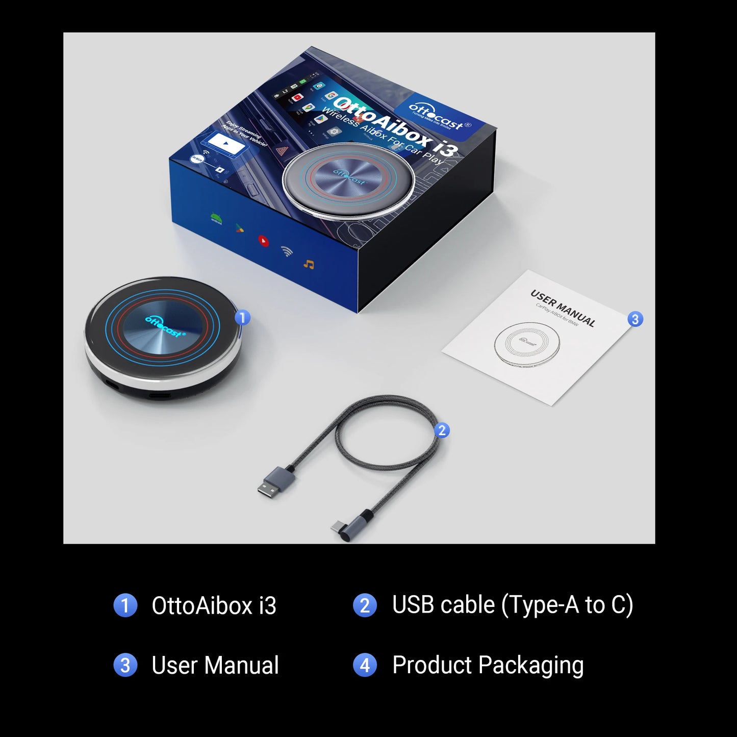 OTTOCAST Android 13 AI Box for BMW Wireless CarPlay for Netflix for BMW ID6 ID7 ID8 Car Accessories 2025 New Year Gift for Men