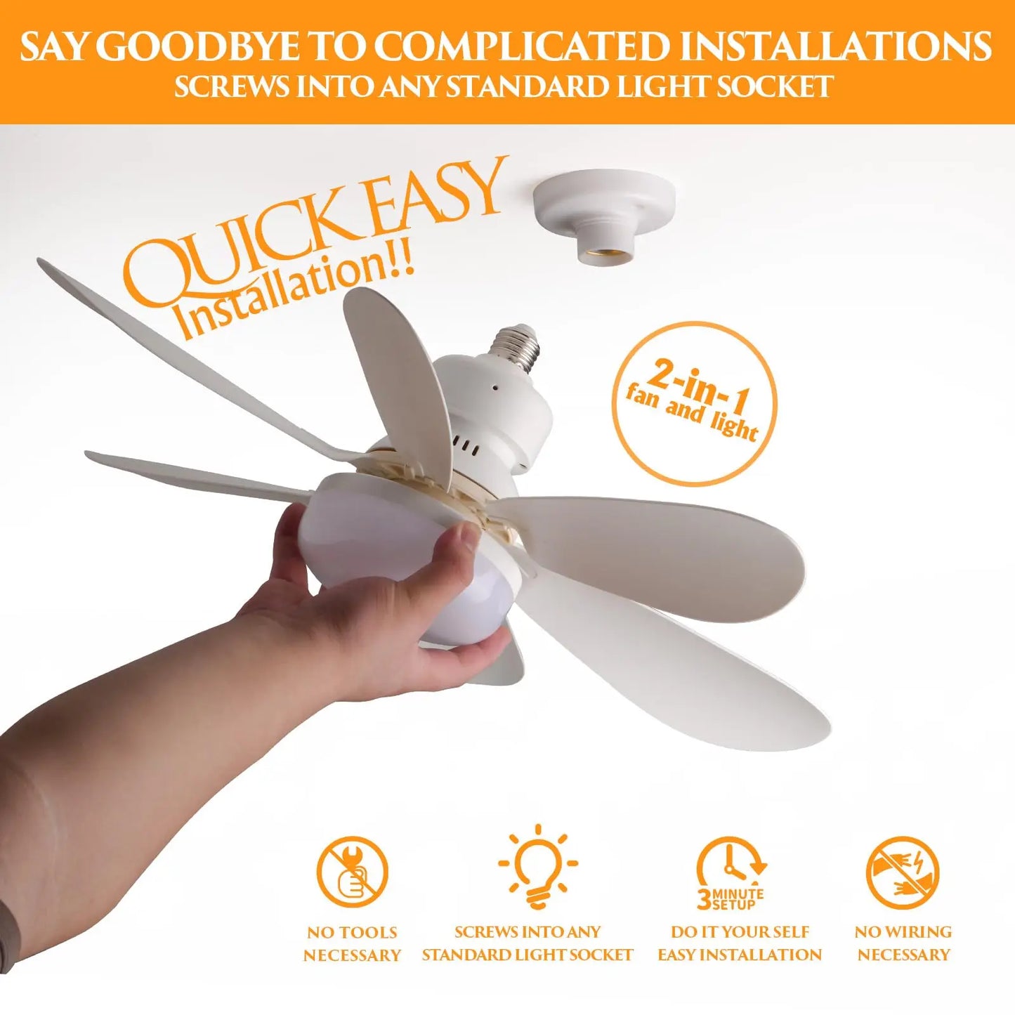 LED 30W ceiling fan light E27 with remote control for dimming, suitable for living room, study, household use, 85-265V