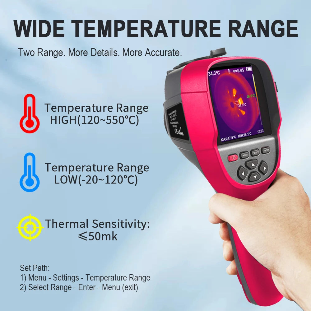 TOOLTOP ET692C Professional Thermal Imaging Camera 256*192 Handheld Thermal Imager for Pipeline Heating Leak Automotive Inspect