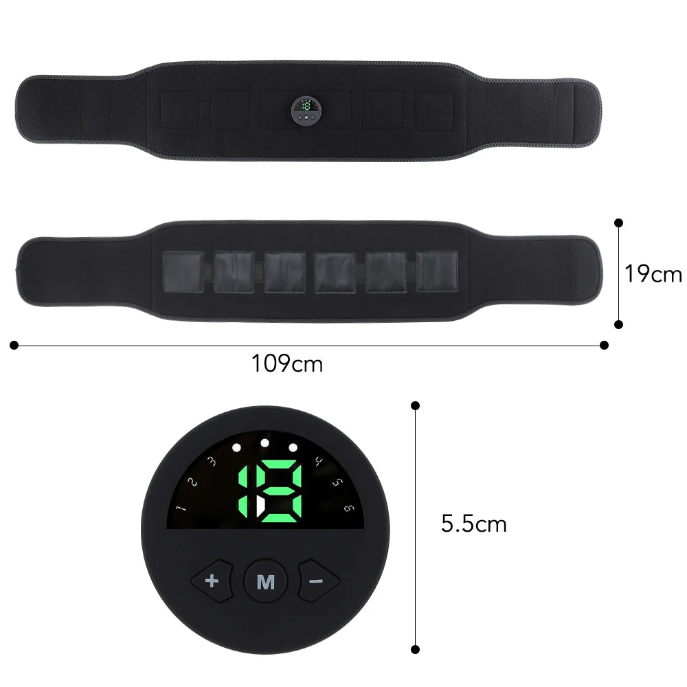 EMS Pulse Body Massager Belt Smart Abdomen Muscle Stimulator Fat Burner Waist Weight Loss Body Slimming Massage Fitness 1PC