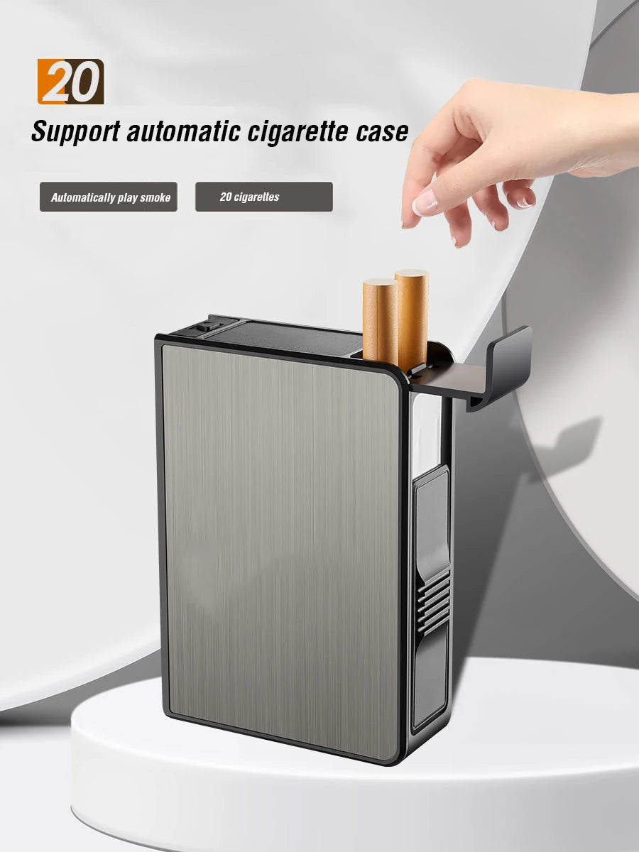 Portable Automatic Cigarette Case Waterproof Metal Cigarette Box 20pcs Capacity Cigarette Holder Case Not Lighter Gadget For Men