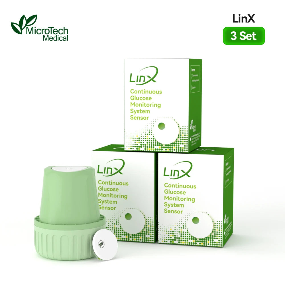 MicroTech LinX Dynamic Blood Glucose Monitor CGM Sensor Continuous Glucose Monitoring Diabetes Blood Glucose Tester 24Hx15Days