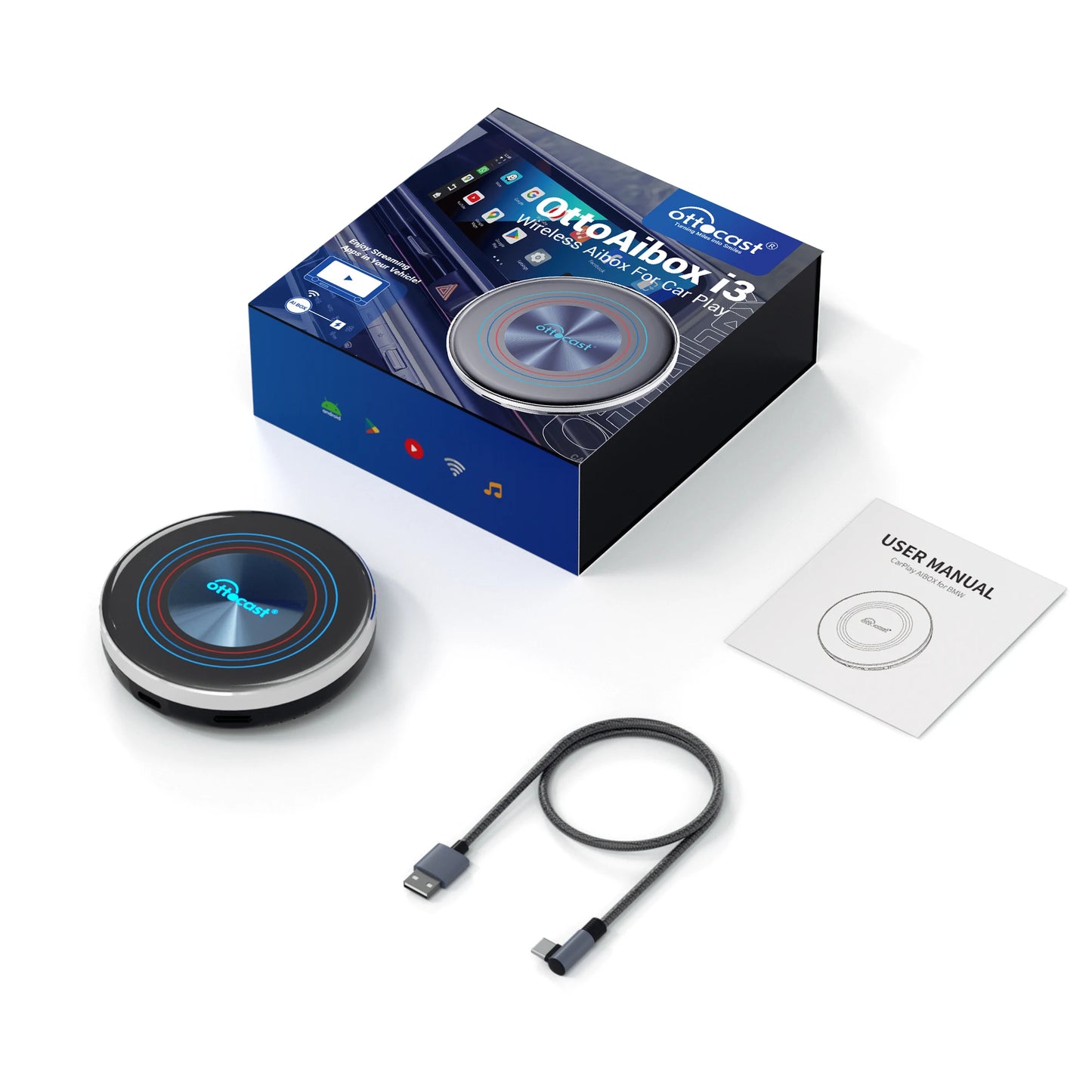 OTTOCAST Android 13 AI Box for BMW Wireless CarPlay for Netflix for BMW ID6 ID7 ID8 Car Accessories 2025 New Year Gift for Men