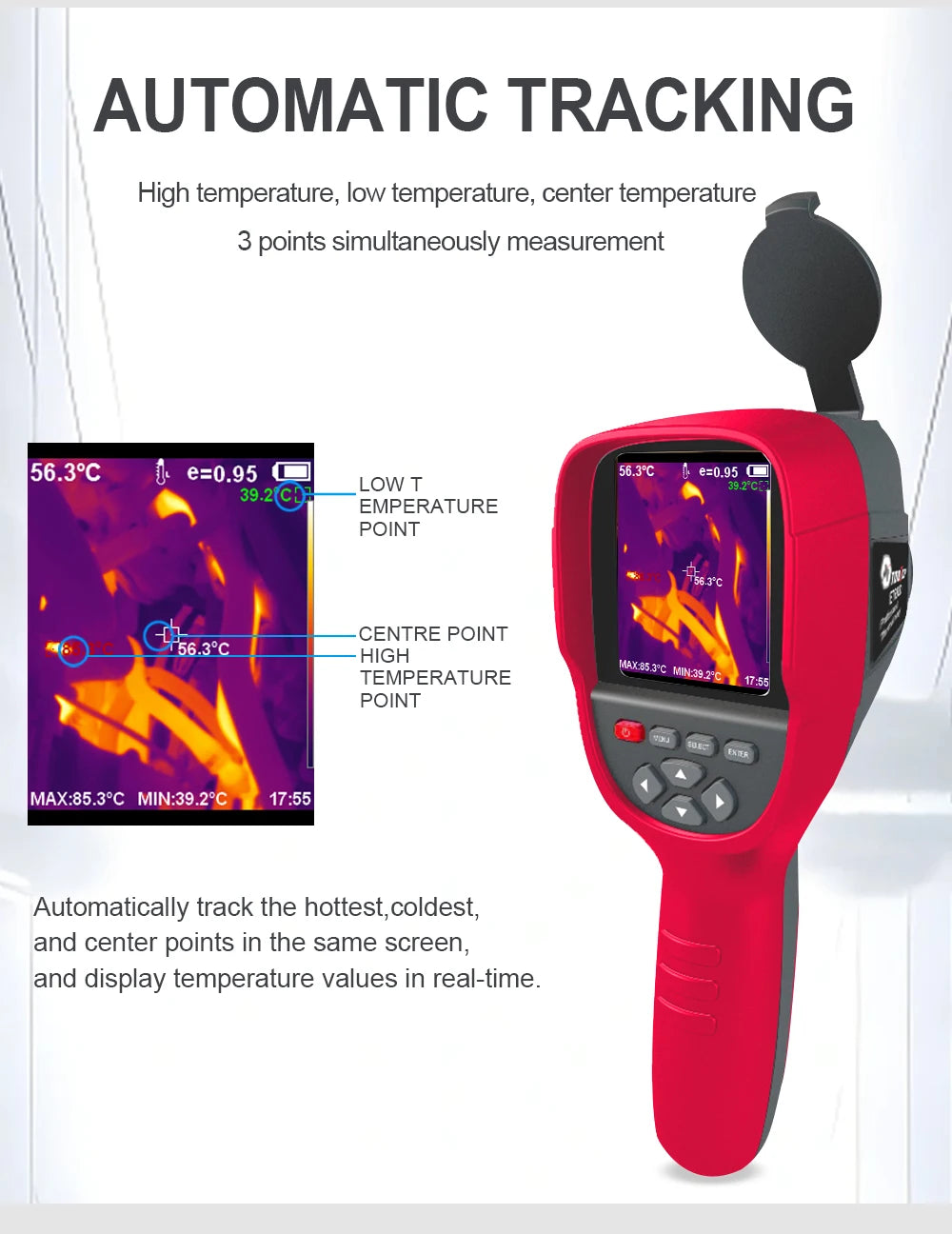 TOOLTOP ET692C Professional Thermal Imaging Camera 256*192 Handheld Thermal Imager for Pipeline Heating Leak Automotive Inspect