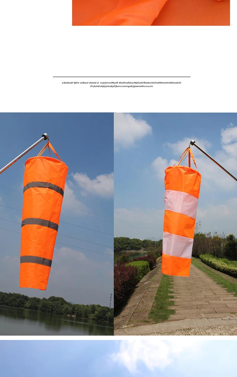 80/100/150cm Windsock Weathervane Scratchproof Windproof fluorescent Reflective windsock weather bag wind vane wind wind direct
