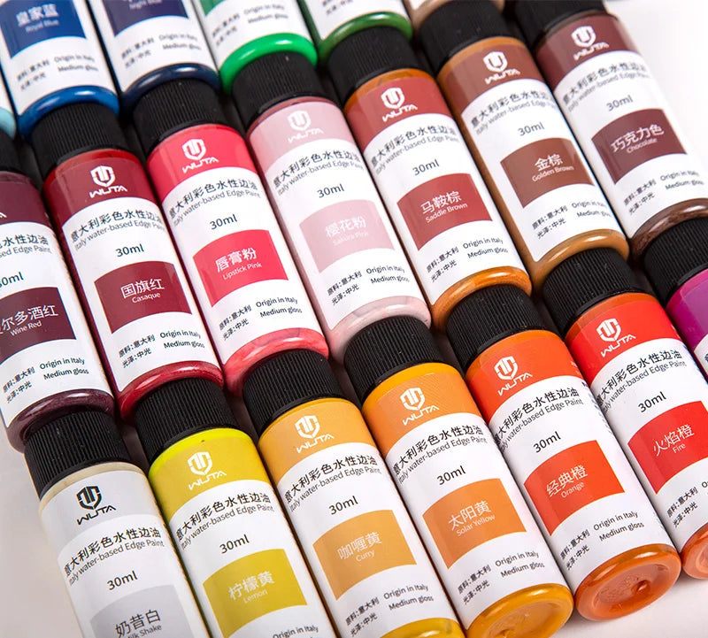 WUTA 30ml Professional Leather Edge Paint Oil Dye Edge Dressing Color Coats Leather Finish Supplies DIY Craft Leather Shoe Edges