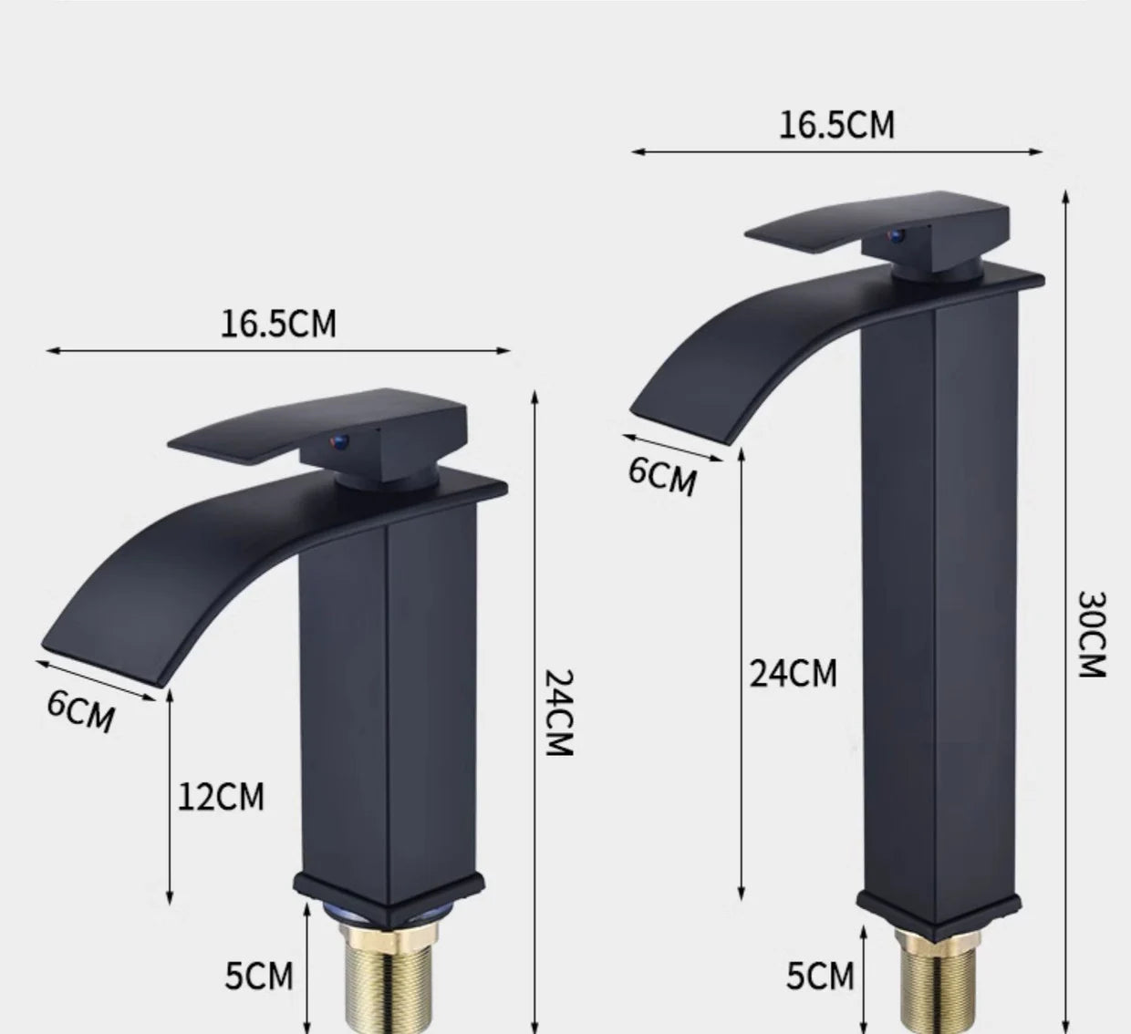 Waterfall Wash Basin Stainless Steel High And Low Faucet Black Hot And Cold Toilet Wash Basin Bathroom Home