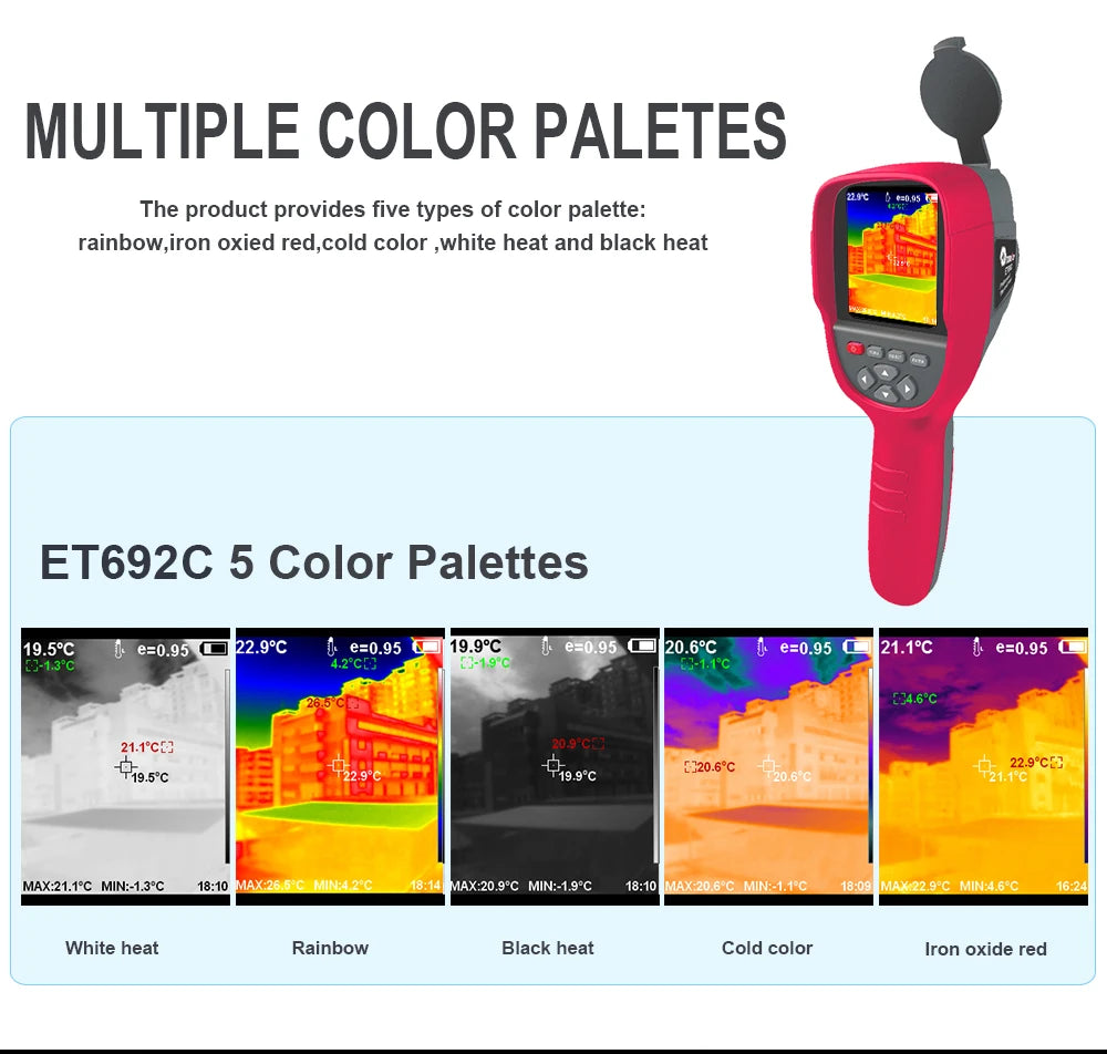 TOOLTOP ET692C Professional Thermal Imaging Camera 256*192 Handheld Thermal Imager for Pipeline Heating Leak Automotive Inspect