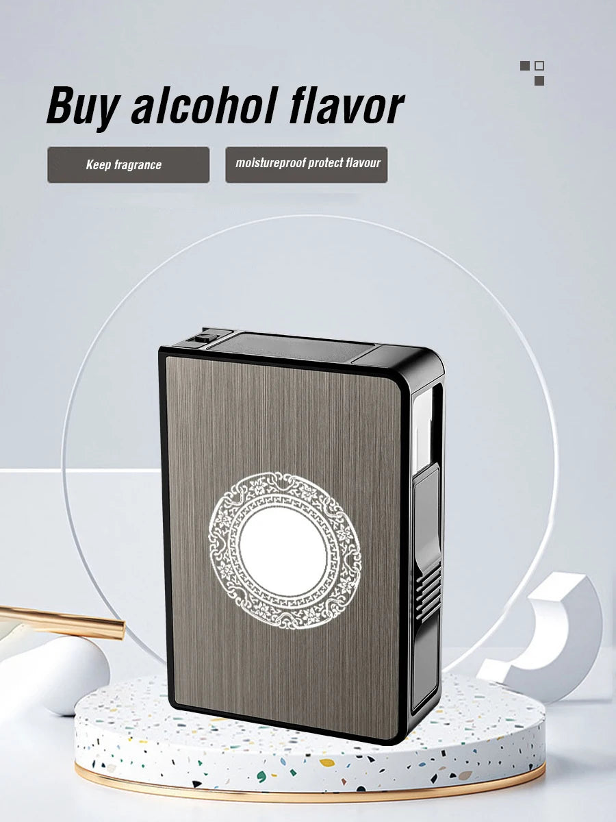 Portable Automatic Cigarette Case Waterproof Metal Cigarette Box 20pcs Capacity Cigarette Holder Case Not Lighter Gadget For Men