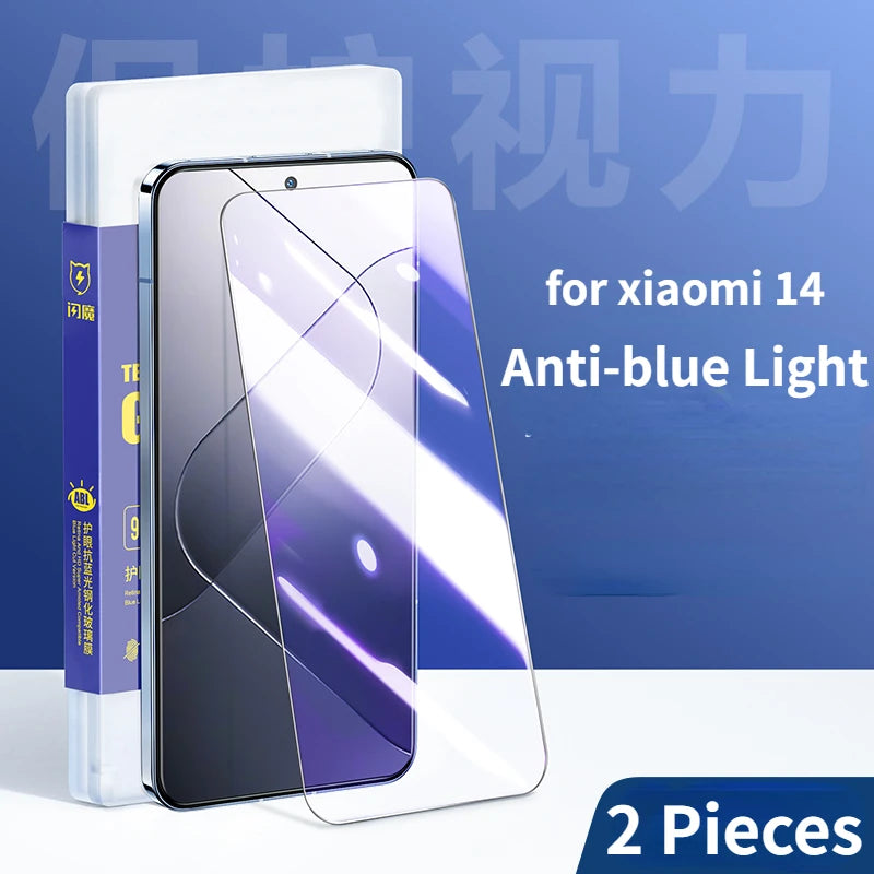 SmartDevil 2Pcs Screen Protector For Xiaomi 14 HD Tempered Glass Film Non Full Screen  Anti-fingerprint Clear Anti-bluelight