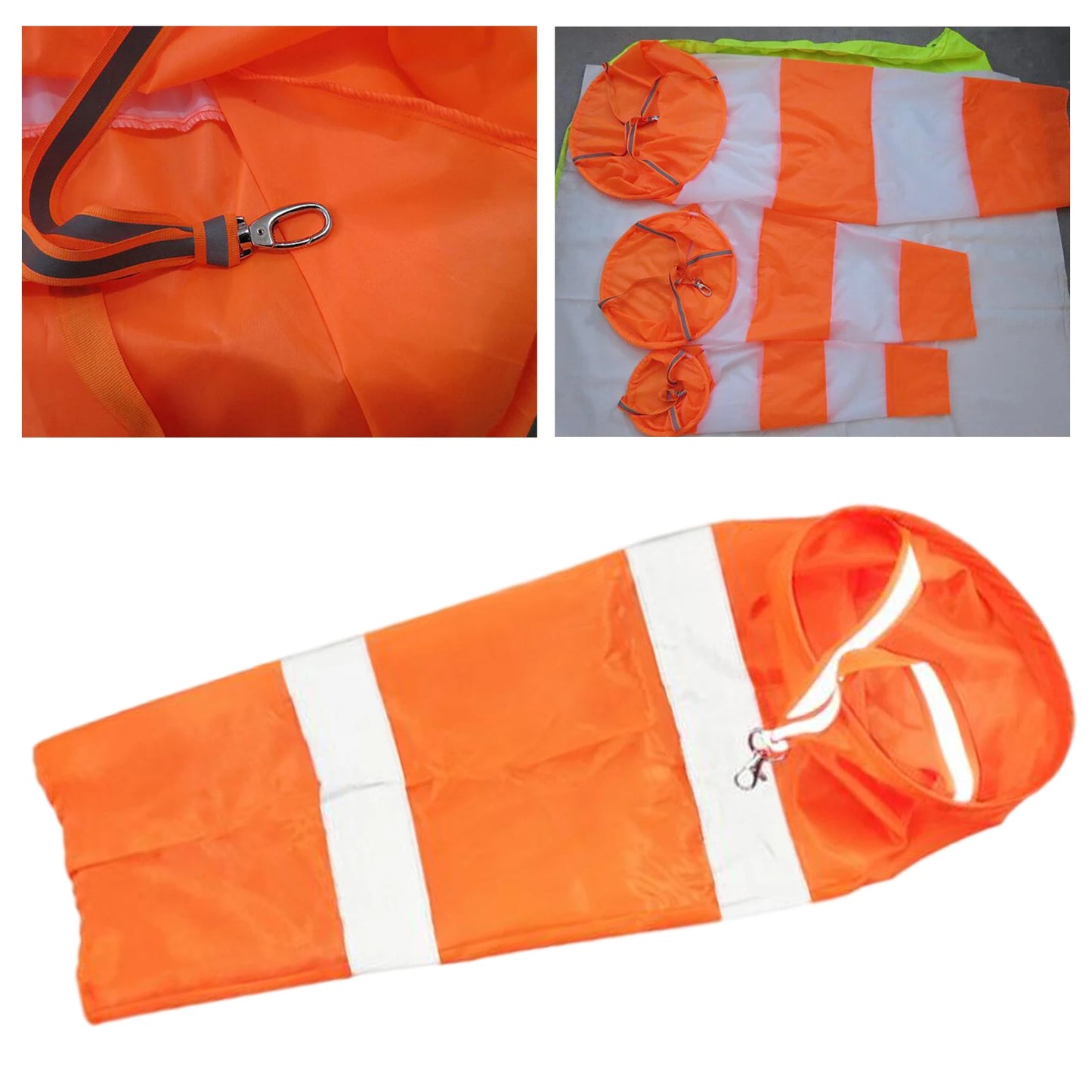 Heavy Duty Airport Windsock with Reflective Belt Hanging Wind Measurement Sock Bag Rainbow Wind Direction Indicator Sock Farm