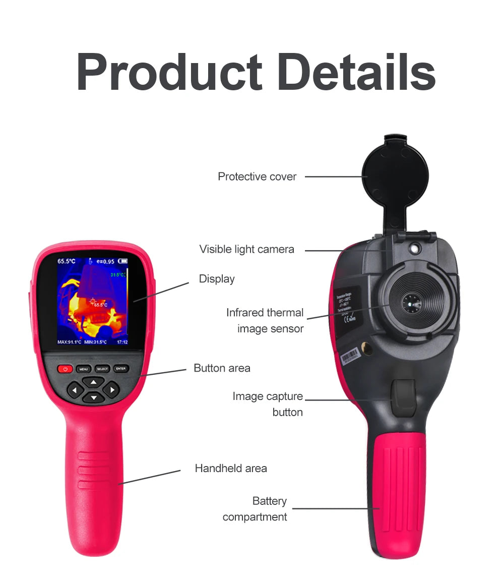 TOOLTOP ET692C Professional Thermal Imaging Camera 256*192 Handheld Thermal Imager for Pipeline Heating Leak Automotive Inspect