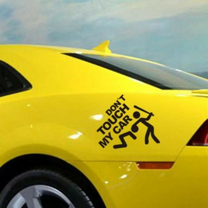 Black Don't Touch My Car Sticker