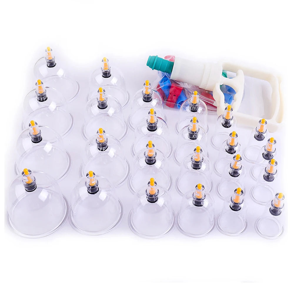 Cupping Massage Cups Therapy Sets Hijama Chinese Acupoint with Vacuum Pump for Body Back Massage Pain Relief Physical Therapy