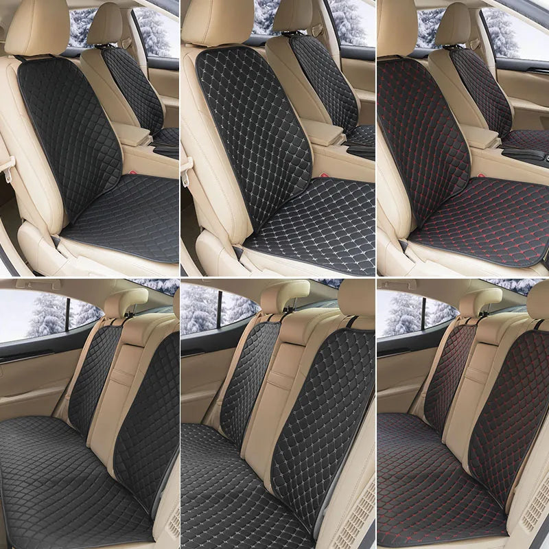 Leather Car Seat Covers Four Seasons Front/Rear Seat Protector Car Seat Cushion Pad Mat Auto Interior Accessories Universal